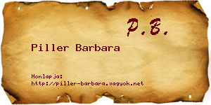 Piller Barbara névjegykártya